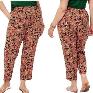 Sanctuary Floral Linen Striaght Leg Pants with Cargo Pockets